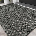 LUMI Outdoor Doormat 19x30, Front Door Mat Outside Entrance, Heavy Duty Rubber Welcome Exterior Door Mat Non Slip Waterproof, Outdoor Rubber Mats with Drainage Holes, Easy Clean Entryway Mats, Grey