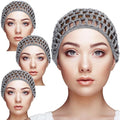 Geyoga 4 Pieces Mesh Crochet Hair Net Rayon Knit Snood Hat Thick Short Women Hairnet Snoods Cover Ornament for Sleeping (Gray)
