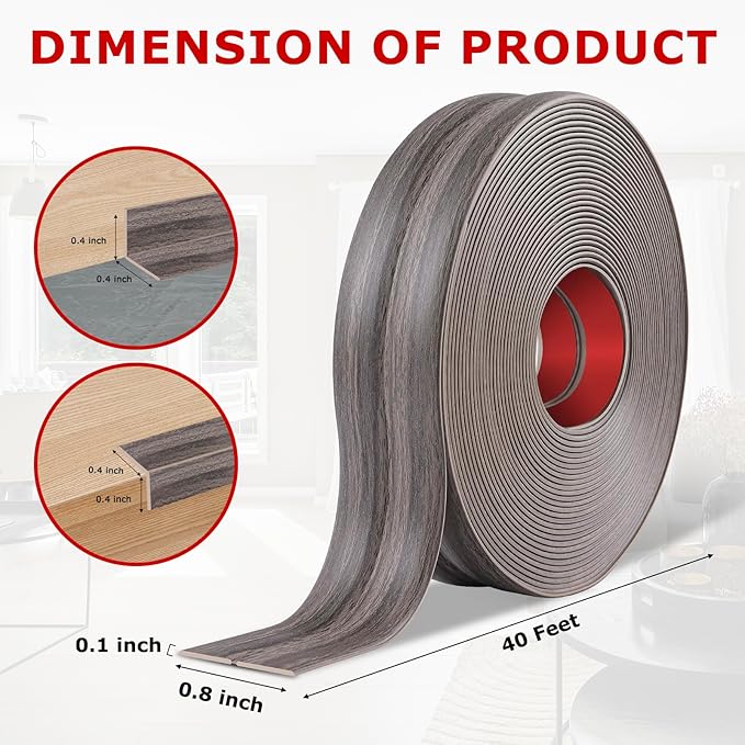 Flexible Wall Corner Protector Moulding Trim Peel and Stick Wall Corner Guards Edge Protector Self Adhesive Molding Trim Strip for Edge Ceiling (Brown Walnut Wood Grain, 0.8 in x 40 Ft)