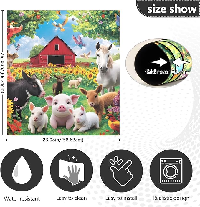 Farmhouse Farm Animals Garden Dishwasher Magnet Cover Sticker Magnetic Refrigerator Panel Front Door Fridge Microwave Decal Decorative