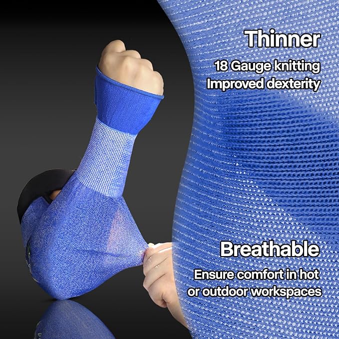 Schwer 2 Pairs AIR-SKIN ANSI A6 Cut Resistant Arm Sleeves for Men & Women S902, Non-PFAS Arm Protectors for High Risk Work, Arm Protectors for Thin Skin, Gardening Sleeves for Farming