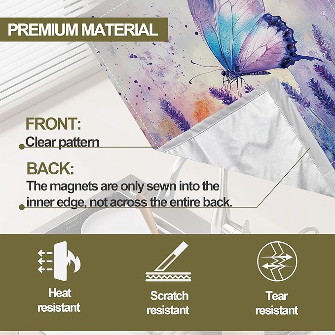 Dishwasher Magnet Cover,Purple Lavender Dishwasher Cover Magnetic Butterfly Home Appliances Refrigerator Decorative 23" x 26"
