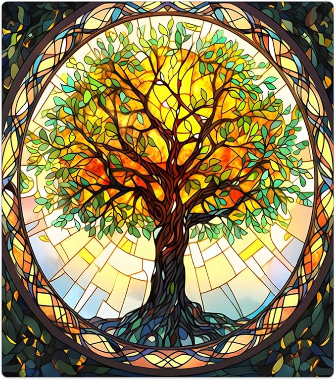 Tree of Life Spring Dishwasher Magnet Cover Rainbow Tree of Life Glass Dishwasher Decorative Cover Front Dishwasher Door Cover Reuseable Dishwasher Cover for Kitchen Home Appliances 23" X 26"