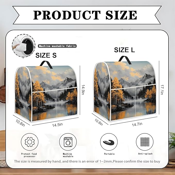 Mixer Dust Cover for 6-8 Qt Stand Mixer, Cloth Cover with 2 Storage Pockets for Stand Mixer Protective Covers Large for 6-8 Quart Mixer