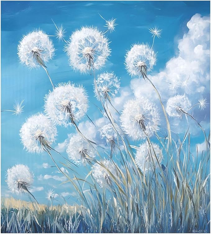 Dishwasher Magnet Cover, Dandelion Magnet Sticker Fridge Panel Decal for Home Kitchen Decor, 23x26in