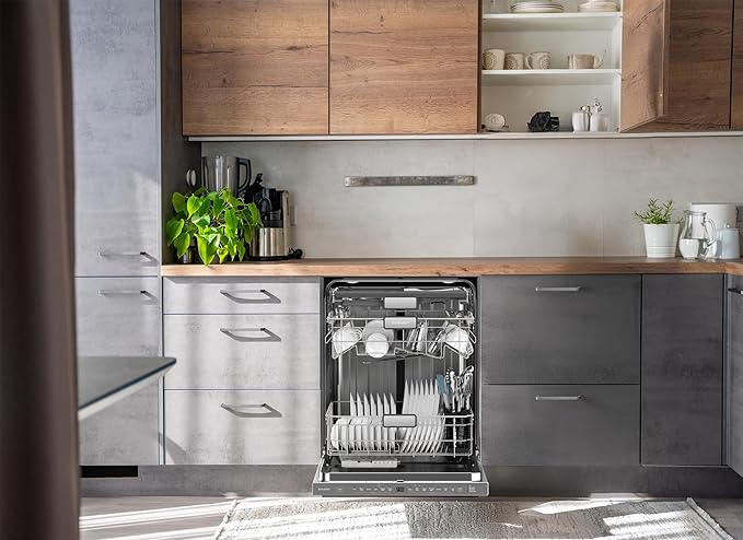 SHARP SDW6767HS Smart Dishwasher Works with Alexa. Includes LED Interior lights, Stainless Steel interior, Heated Dry with Fan Assist, Wash Zone cleans half load on either rack, Adjustable Third Rack