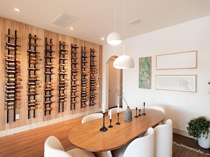 Ultra Wine Racks Wall Mounted Label-Out Wine Racks (1 Foot 3 Deep, Matte Black, 9 Wine Bottles) - Modern Metal Wine Storage, Modular Design for Home Bar, Kitchen, Dining Rooms, & Wine Cellars
