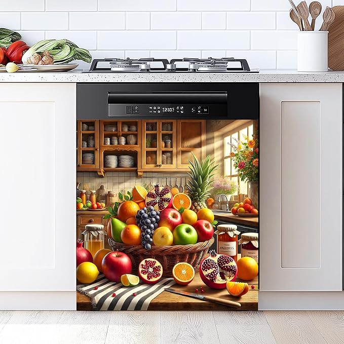 Dishwasher Magnet Sticker Cover Panel Decal Refrigerator Magnetic Sticker Decorative for Kitchen Decoration,Fridge Door Cover, Appliances Stickers 23"x26"