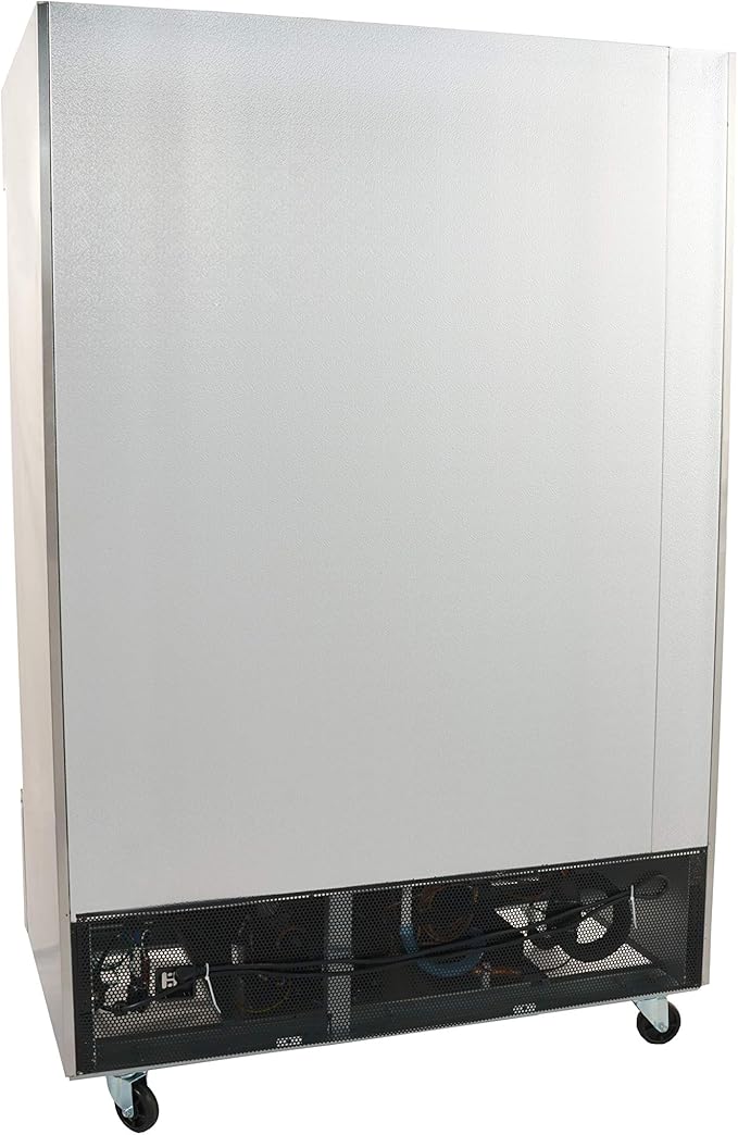PeakCold 2 Door Commercial Stainless Steel Freezer, White Interior; 47 Cubic Ft, 54" Wide