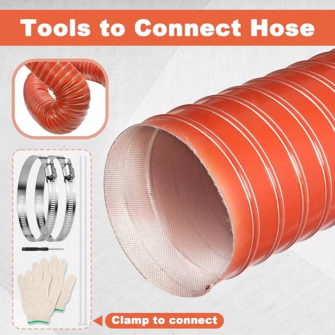 NOWBALL 3in Automotive Air Duct Hose, Length 1 Meter-3.3ft, 3" Silicone Flexible Cooling Ducting, 76mm High Heat Brake Exhaust Hose for Car, Garage, Dryer Air System