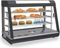 3-Tier Food Warmer Countertop Pizza Warmers, 35-inch Display Commercial Pastry Patty Warmer w/ 3D Heating with LED Lighting Case for Buffet Restaurant Heater Food Service, L35 x W19 x H25
