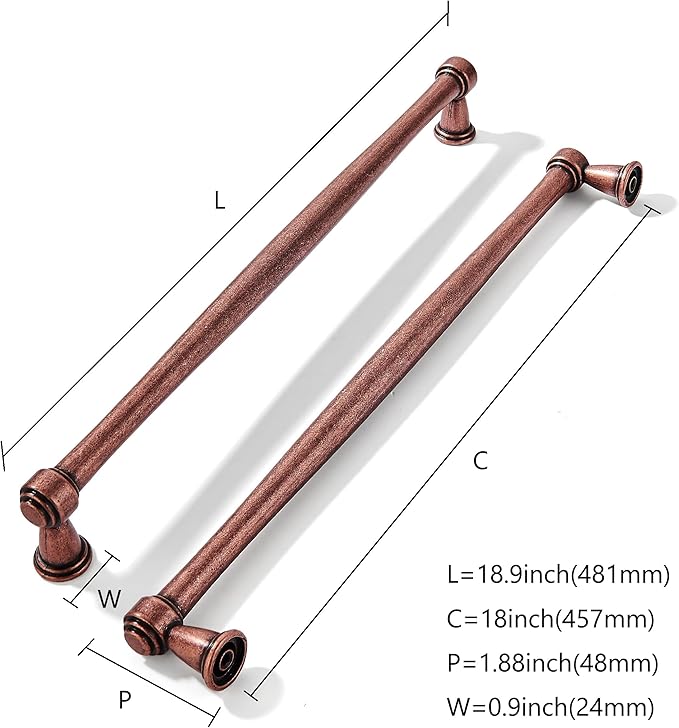 khtumeware 1 Pack Appliance Pull 18 Inch(457mm) Antique Copper Cabinet pulls Kitchen Cabinet Handles Kitchen Cabinet Hardware for Cupboard Drawer Handles Dresser Pulls