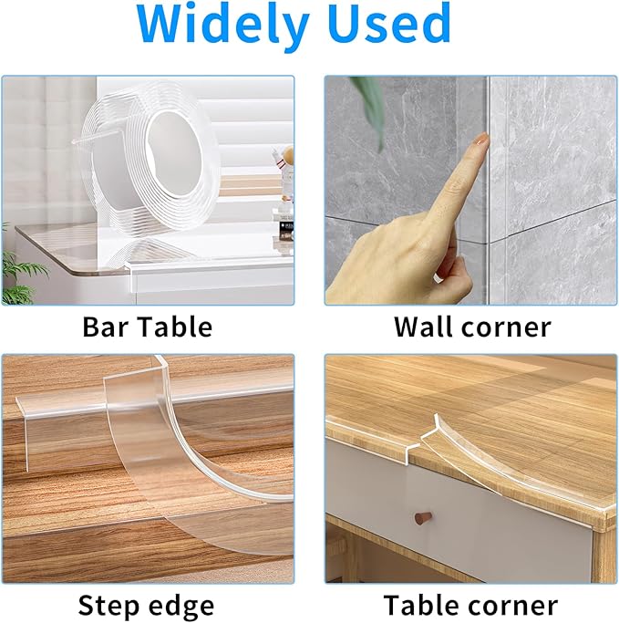 2.6 in x 3.3 FT,Corner Protector Baby,Clear Edge Protector Strip,Sharp Edge Wrap Cover Tape,Self Adhesive Protective Bumper Guards for Cabinet Door,Desk,Glass Table,Bed Furniture and Wall