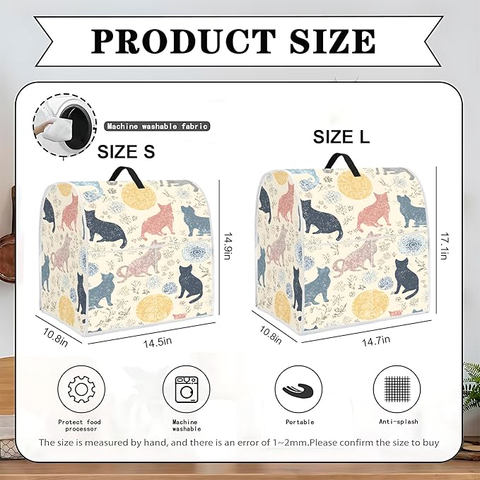Mixer Dust Cover for 6-8 Qt Stand Mixer, Cloth Cover with 2 Storage Pockets for Stand Mixer Protective Covers Large for 6-8 Quart Mixer