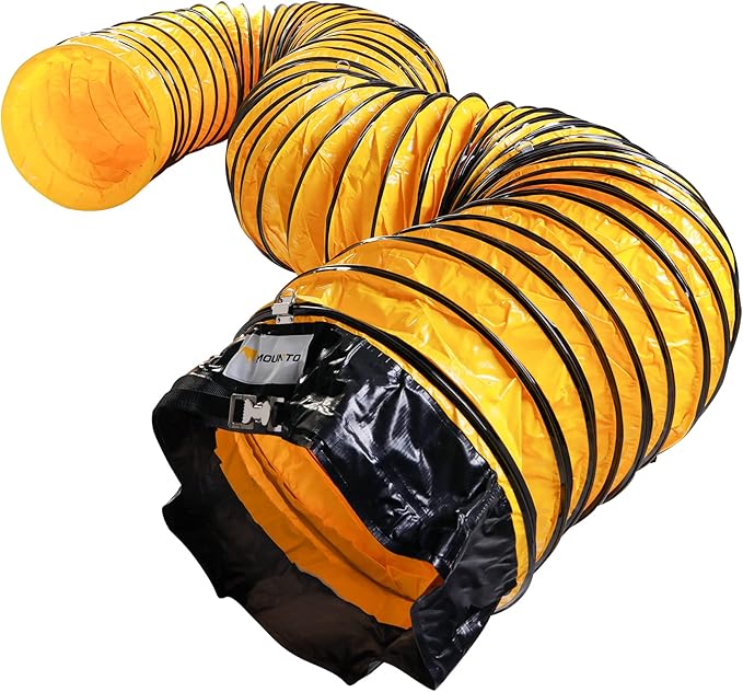 MOUNTO 25FT PVC Flexible Duct Hosing for Exhaust Fan (12inch w/o bag)