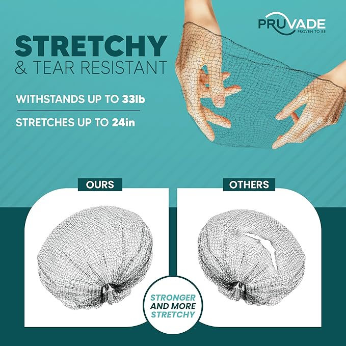 Invisible Hair Nets for Women & Men | 200 Pack | Elastic 24" Mesh Hair Net for Buns, Long Hair & Short Hair - Hairnets for Ballet Dancers, Sleeping, Wig Storage, Food Service & More