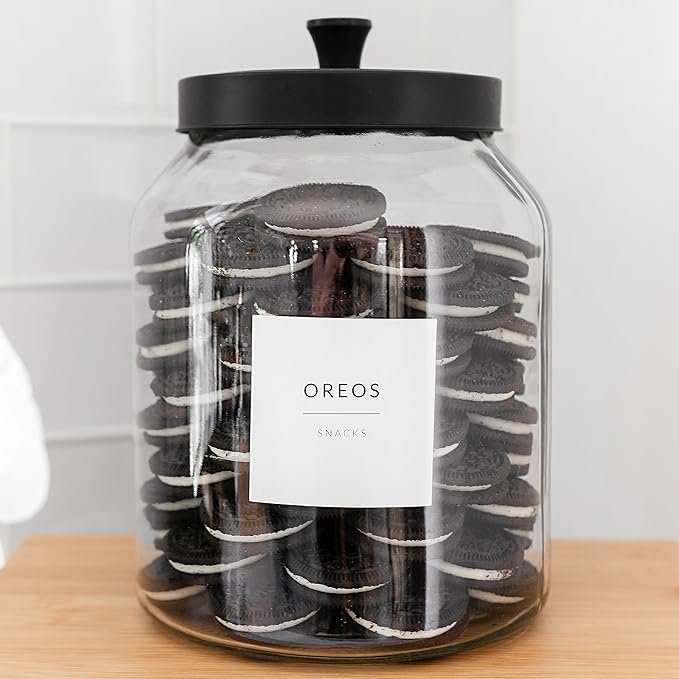 SAVVY & SORTED Minimalist Pantry Labels, 180 Waterproof Vinyl Stickers for Food Containers - Kitchen Labels for Organizing Storage Bins, Jars, Kitchen