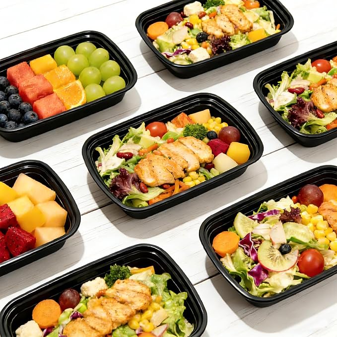 24/28oz Meal Prep Containers, 30/50Pack 1 Compartment with Lids, Food Storage Containers, Sturdy Leakproof & Food Safe, Microwave, Freezer, Dishwasher Safe Bento Box, BPA Free
