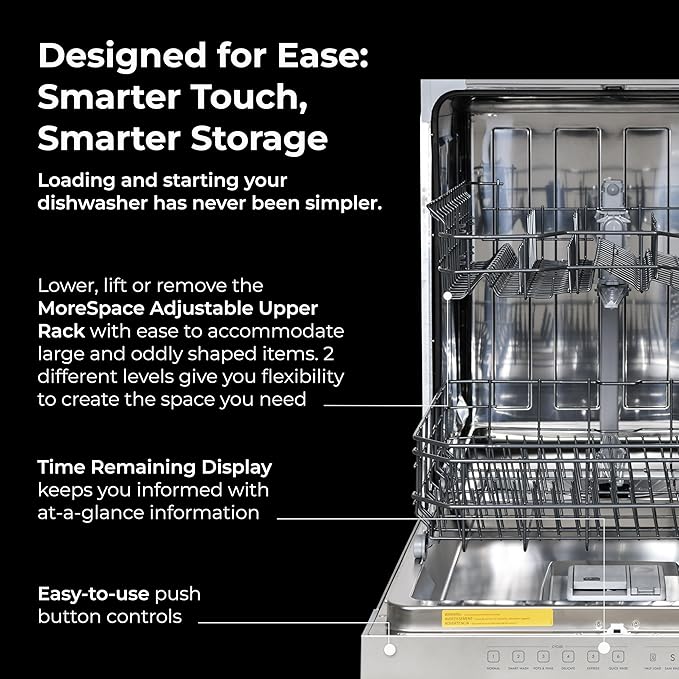 Kenmore 22-14585 24" Built-In Dishwasher - UltraWash, SmartWash, Sanitize Rinse, SmartDry, and Leak Detection - 14 Place Settings - 57 DBA - ENERGY STAR Certified - 24" - Stainless Steel