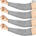 Neer 4 Pair Protective Arm Sleeves for Thin Skin Anti-Cut Burn Resistant Cover Forearm Sleeve for Cooking Construction (Gray,11.8 Inch)