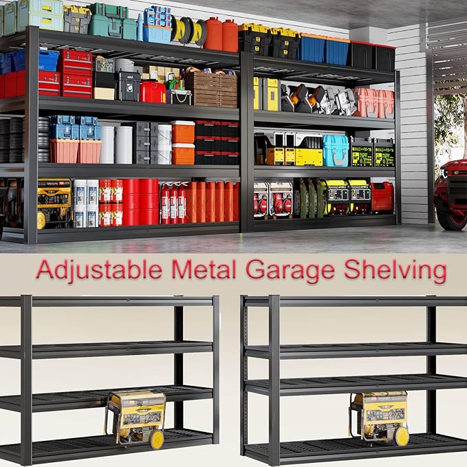 68" Wide Heavy Duty Garage Shelving Units, 5-Tier Deep Storage Shelves, Metal Garage Shelves,Steel Shelf,Large Storage Rack,Industrial Shelving for Shop, 68" W x 24" D x 84" H