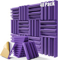 48 Pack Sound Proof Foam Panels,12" X 12" X 2" Self-Adhesive Acoustic Panels with High Density,Decorative Soundproof Wall Panels Sound Absorbing Foam for Wall and Ceiling (Purple)