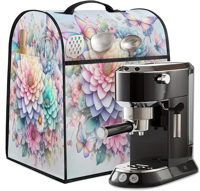 Kitchen Aid Mixer Cover Rainbow Flower Stand Mixer Cover Compatible with 6-8 Quarts Stand Mixers, Dust Covers with Zipper Pocket Foldable Washable Kitchen Aid Organizer Bag