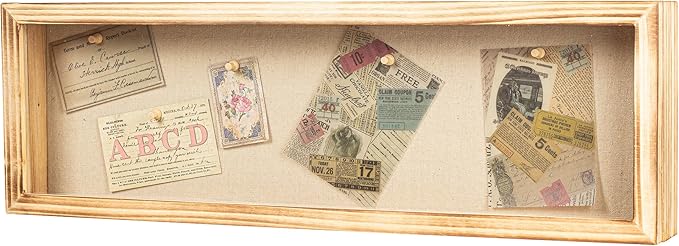 Freezing point Shadow Box Frame 8x25 Flower Shadow Box Pin Display Case Cabinet Picture Frame with Linen Back Memorabilia Awards Medals Badge Bouquet Wedding Memory Box for Keepsakes Long