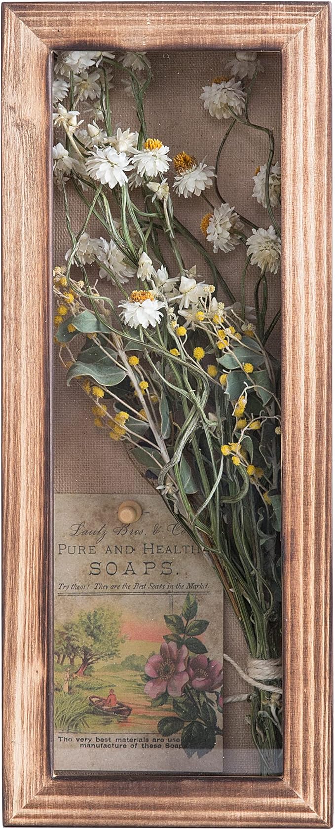 Freezing point Shadow Box Frame 5x12.5 Flower Shadow Box Pin Display Case Cabinet Picture Frame with Linen Back Memorabilia Awards Medals Badge Bouquet Wedding Memory Box for Keepsakes Long
