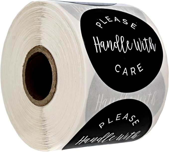 Please Handle with Care Label / 500 Small Business Shipping Stickers / 2" Order Package Envelope Seals/Made in The USA