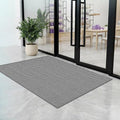 WochiTV Non Slip Drainage Mats, Front Door Mat, PVC Pool Floor Mat 0.2'' Thick Rubber Outdoor Indoor, Parking Space Mat for Bathroom Garage Basement Backyard Commercial Kitchen, 1.9x2.5Ft Grey