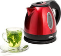 Moss & Stone 1.2L Stainless Steel Small Electric Kettle Red Color, Cordless 1500w Fast Boiling Pot, Portable Hot Water Electric Tea Kettle With Boil Dry Protection & Auto Shut-Off