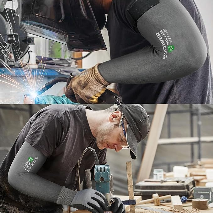 Schwer AIR-SKIN ANSI A6 Cut Resistant Arm Sleeves for Men & Women S903, Non-PFAS Arm Protectors for High Risk Work, Arm Protectors for Thin Skin, Gardening Sleeves for Farming, Lightweight, Breathable