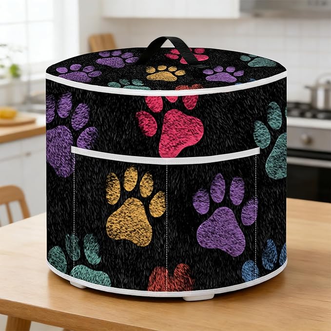 Rice Cooker Cover, Dust Cover for Kitchen Appliances with Handle and Storage Pocket, Easy to Clean Kitchen Decor Gift, Fits 3-6-8 Quart Instant Pot, Slow Cooker and Air Fryer
