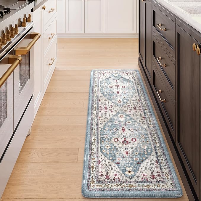 Collive Kitchen Mats for Floor, Cushioned Anti Fatigue Kitchen Rugs Waterproof Sink Rugs Non Slip, Soft Comfortable Standing Mats for Office, Laundry, 17”x59”