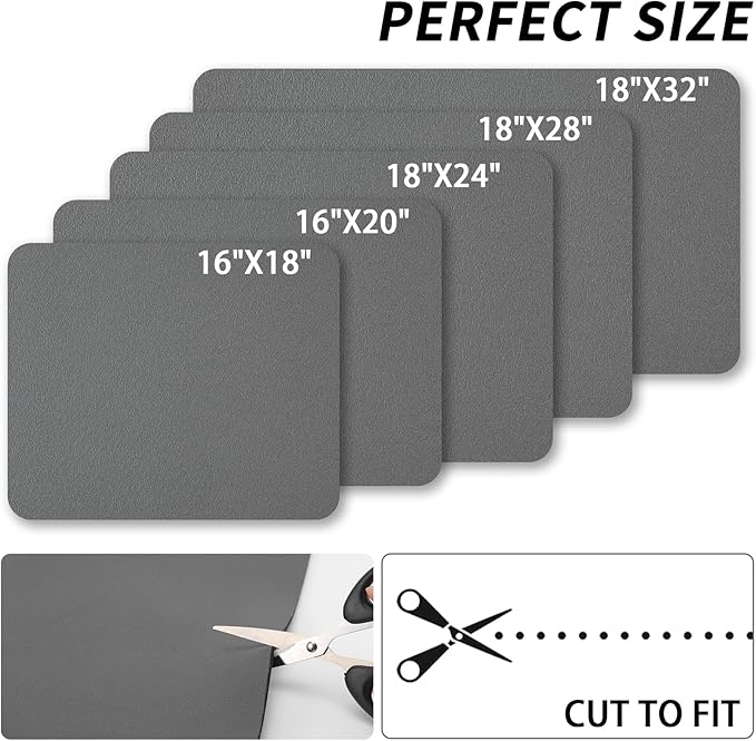 Dish Drying Mat for Kitchen Counter, Heat Resistant Drainer Mats with Non-slip Rubber Backed, Hide Stain Kitchen Super Absorbent Draining Mat, Easy to Clean Dish Rack Pad, Dark Grey 18"x24"