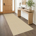 IOHOUZE Washable Runner Rug 3x8 Non Slip Rubber Backed Wide Hallway Runner Entryway Runner Indoor, Kitchen Rugs Woven Floor Carpet for Hall Entrance Bedroom, Warm Beige/Orange/Apricot