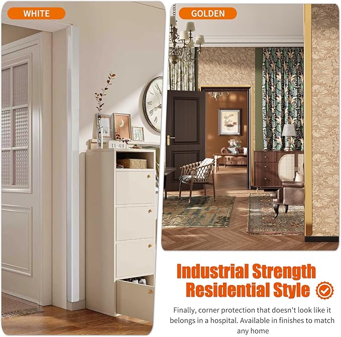 304 Stainless Steel Wall Corner Guards (10, Golden, 2x2x48 Inches)