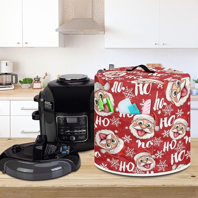 Santa Claus Appliance Covers Star Air Fryer Dust Cover for Instant Pot Accessories 3 Quart Fryer Dust Covers Appliance Dust Covers Soft and Easy to Fold Convenient M