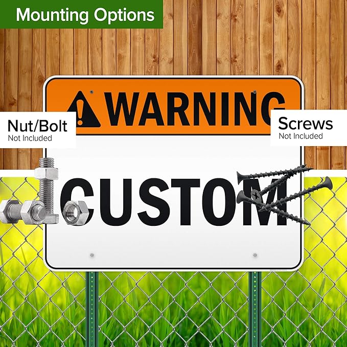 Custom warning Sign, Ansi Sign, Osha Compliant, 36x48 Inches, Reflective, Rust Free DiBound, Fade Resistant, Made in USA by My Sign Center