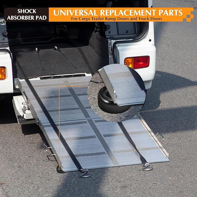 BBTO 20 Packs 2.5" Trailer Ramp Door Bumper, Trailer Door Bumper Compatible with Cargo Ramp Doors, Truck Gates Round Rubber Bump Stops Utility Accessories, Black
