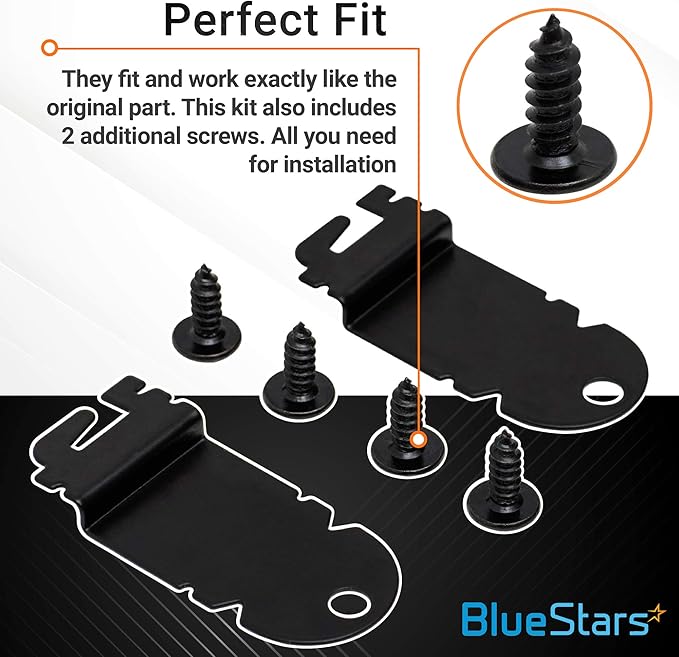 BlueStars 8212560 Dishwasher Side Mounting Bracket Replacement Kit - Compatible with Whirlpool & Kenmore Dishwashers - Replaces 1201084 AP3953705 PS1487167 - PACK OF 2