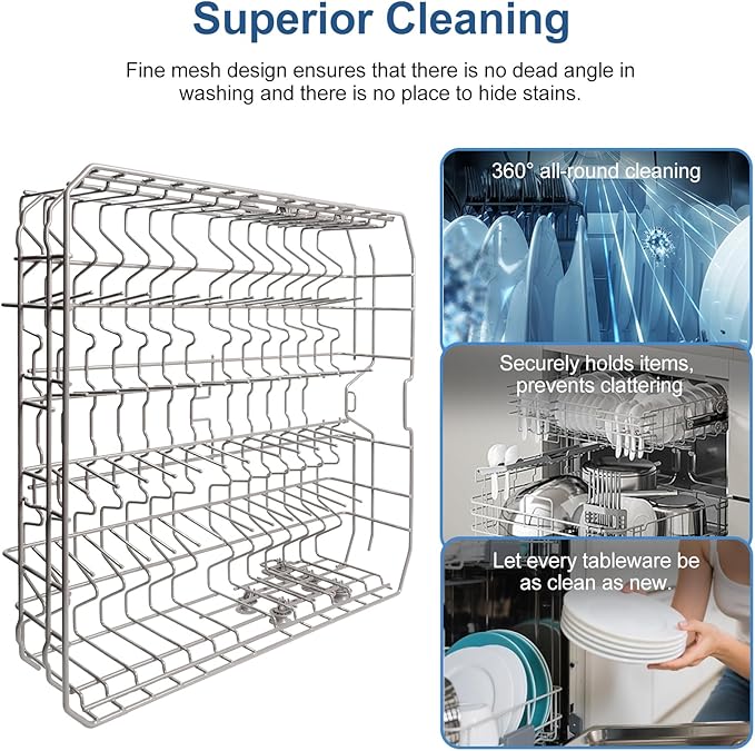 【2026 UPGRADED】DD82-01385A DD82-01385B Dishwasher Upper Rack Replacement Parts Fit for Samsung Dishwaher DW80R2031US, DW80R2031UG, DW80N3030US, DW80N3030UB, DW80N3030UW, DW80M2020US
