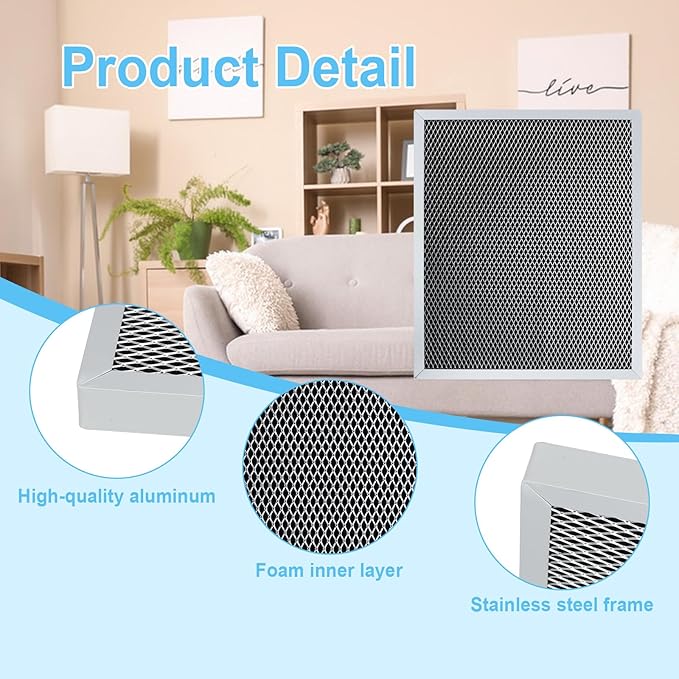2 Packs 5443 Dehumidifier Filter Replacement for Ventilation Models 8191, 8192 Fits for Whole-House Dehumidifiers Models 1830, 1850, 1852 Replacement Filter 12x10x0.79 inch