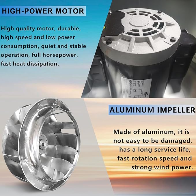 Roof Ventilator Restaurant Hood Grease Rated Exhaust Fan Food Truck Direct Drive Centrifugal Upblast Exhaust Fan 1/6HP 800 CFM 110 Volt Single Phase Motor