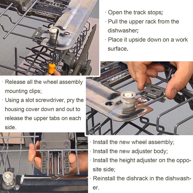 WDTA50SAHZ0 Upper Rack Parts W10712395 by AMI PARTS, Dishwasher Top Rack Fit for Ken-more Kitchen-aid Whirl-pool Dishwasher, Replace W10350375 AP5957560 WDT750SAHZ0 WDT970SAHZ0 WDT730PAHZ0
