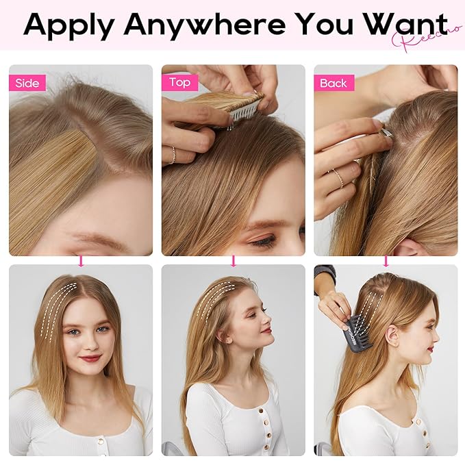 REECHO Clip in Hair Volumizer, Short Thick Clip in Hairpieces Adding Extra Hair Volume Extensions for Women with Thin Fine (Pearl Platinum, 8 Inch(Pack of 4))
