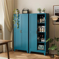 COFaR 61" Pantry Cabinet in Peacock Blue, Farmhouse Storage Cabinet with Adjustable Shelves, Sturdy Freestanding Cupboard for Kitchen Organization, Bathroom & Living Room