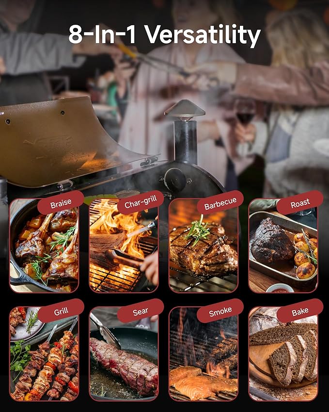 Z GRILLS ZPG-450A2 Wood Pellet Grill & Smoker, PID V3.0 Controller, 459 Sq in Cook Area, Foldable Shelf, Meat Probe, Rain Cover, 8 in 1 BBQ Grill Outdoor Auto Temperature Control, Bronze