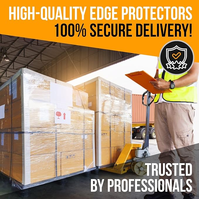24" x 2" x 2" Reinforced Cardboard Edge Protectors, White (Pallet of 3380) – 0.225" Thick Extra Heavy-Duty Cardboard Corner Protectors – American Quality V-Board Pallet Edge Guard